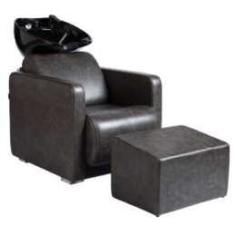 Club Textured Black Wash Lounge (Black Basin) FREE Ottoman