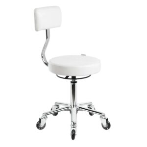 White Superior Stool (Aluminium Base)