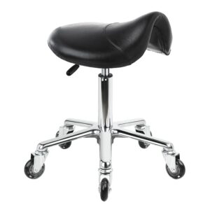 Black Saddle Stool (Aluminium Base)