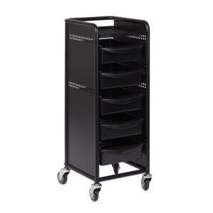 Workshop Deluxe 5 Tier Black Salon Trolley