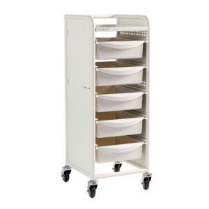 Workshop Deluxe 5 Tier White Salon Trolley
