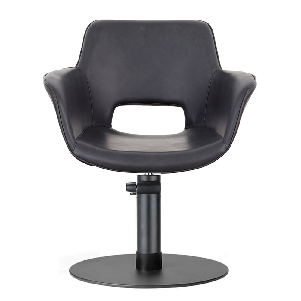 3020.01.MD Milo Midnight Salon Chair Front Omega Base