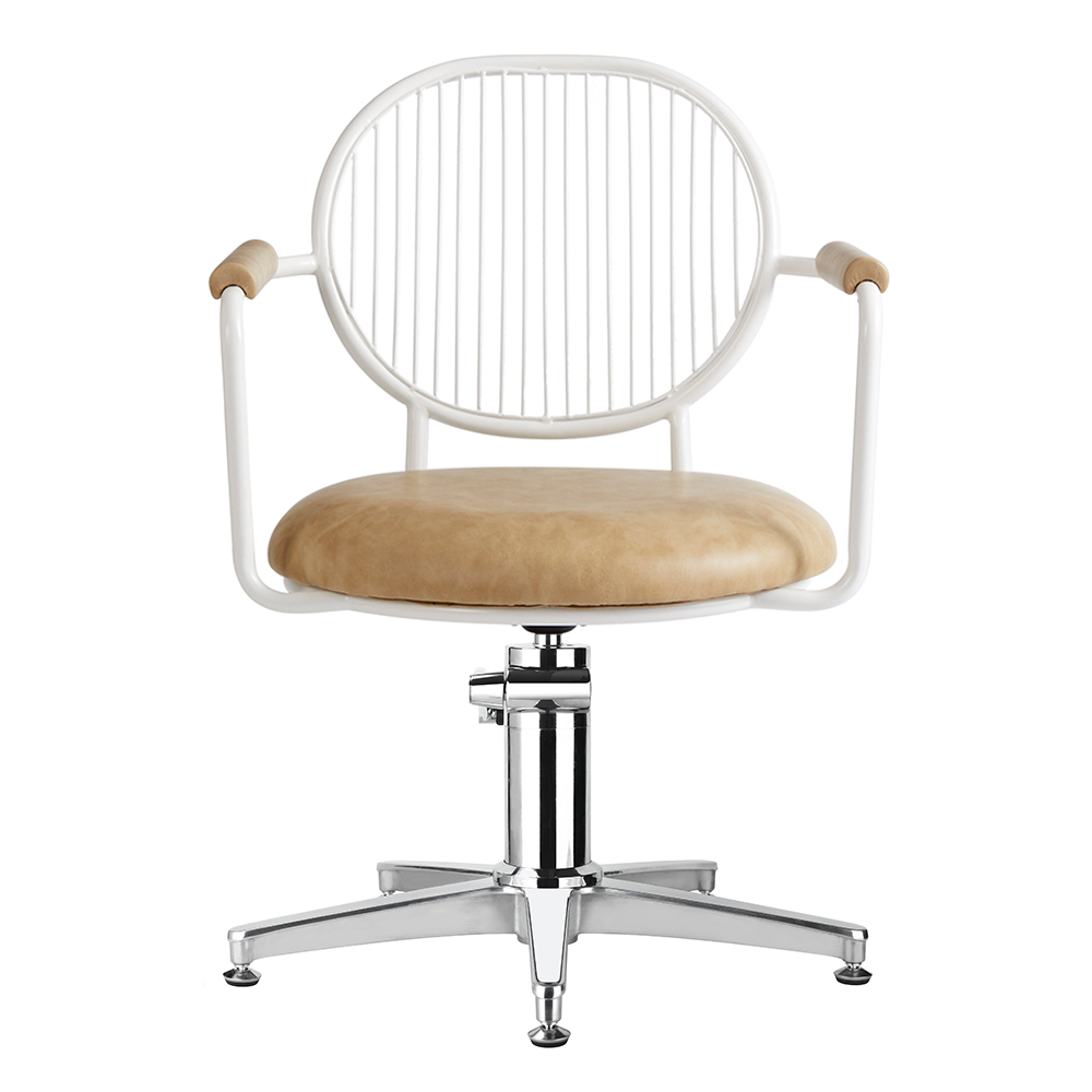 4111 Serena Sand Salon Chair Front Black Base