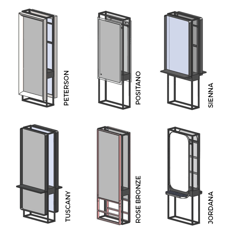 Salon Mirror Joiner Frame with Wheels Option Comfortel Salon Furniture UK