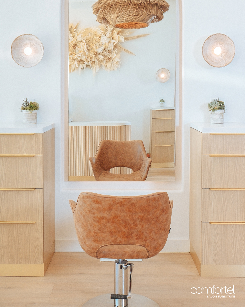 Salon Interior Design Inspo | Refined Boho Salon Furniture - Comfortel UK